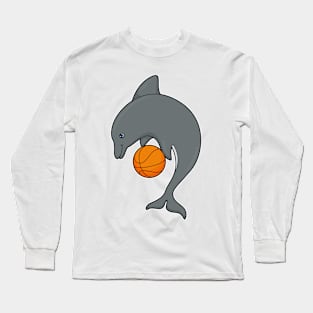 Dolphin as Basketball player with Basketball Long Sleeve T-Shirt